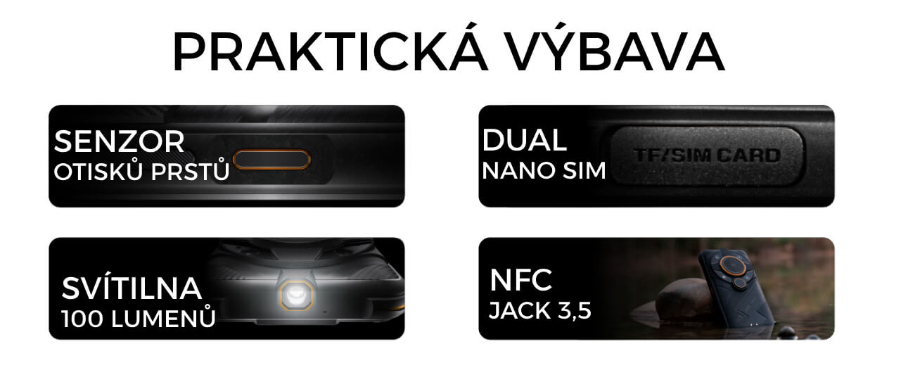 AGM G2 Pro praktická výbava